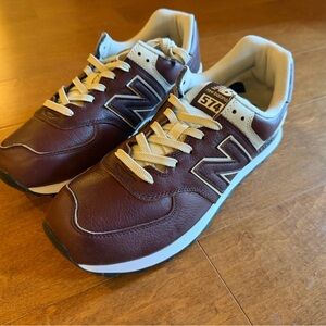 BRAND NEW RARE New Balance 574 Men’s Brown Leather Sneakers ML574LPB